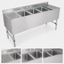 Thumbnail image #3 for John Boos 72-Inch 3-Compartment Underbar Sink Unit with Dual 18-Inch Drainboards