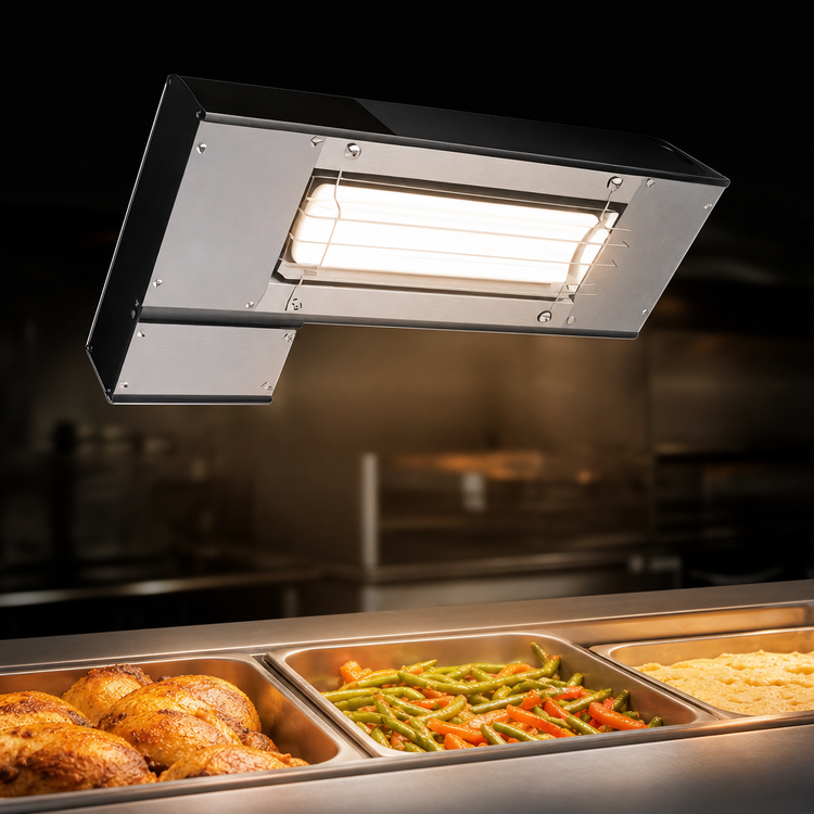 Product image #3 for Hatco Ultra-Glo® 66-Inch Lighted Infrared Strip Heater, Standard Wattage, Single Ceramic Tile, Aluminum Housing