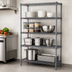 Thumbnail image #3 for Eagle Group Valu-Master 4-Tier Starter Wire Shelving Unit, 60W x 18D x 63H, Pewter Gray Epoxy