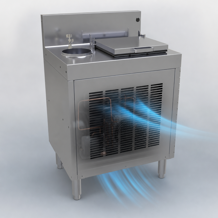 Product image #3 for Glastender 24-Inch Freestanding Underbar Self-Contained Ice Cream Dipping Cabinet with Dipper Well