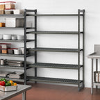 Thumbnail image #3 for Cambro Camshelving® Basics Plus CBA186084V5580 5-Tier Vented Add-On Polymer Shelving Unit, 60 x 18 x 84 in, Brushed Graphite