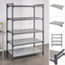 Thumbnail image #3 for Cambro Camshelving Basics Plus 18 x 42 Inch Stationary 5-Shelf Solid & Vented Shelf Kit, Brushed Graphite