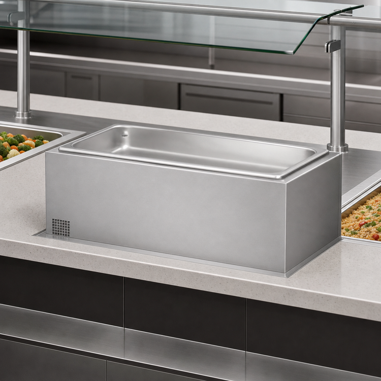 Product image #3 for Hatco Built-In Full-Size Heated Well with Drain, Insulated, Wet or Dry Operation, Stainless Steel