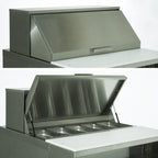 Thumbnail image #3 for Advance Tabco RC-5 Stainless Steel Flip-Up Hinged Cover Set for 5-Well Hot Food Tables, 2-Piece
