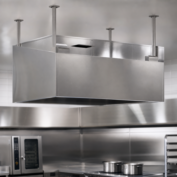 Product image #3 for John Boos 60 Inch Box-Type Condensate Hood with Exhaust Collar, Ceiling Mount, Stainless Steel