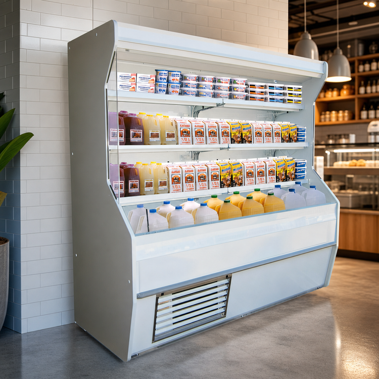 Product image #3 for Howard-McCray 32E Series 50-Inch Wide Dairy Open Merchandiser, Open Front, Self-Contained Vertical Case with LED Lighting and Stainless Steel Construction