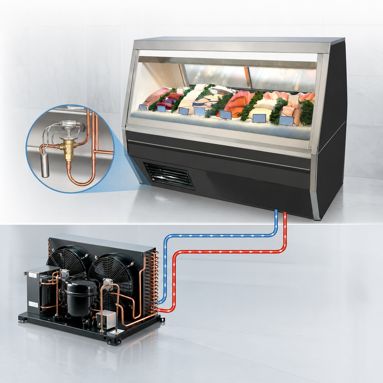 Product image #3 for Howard-McCray 50-Inch Remote Double-Duty Fish/Poultry Service Case with Straight Glass Front and LED Lighting