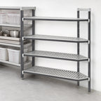 Thumbnail image #3 for Cambro Camshelving® Elements EXA184864V5480 Stationary Add-On Polymer Shelving Unit, 18 x 48 x 64 Inches, 5-Tier Vented, Speckled Gray