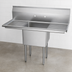 Thumbnail image #3 for KoolMore 45-Inch One-Compartment Commercial Stainless Steel Sink with Dual Drainboards and Backsplash
