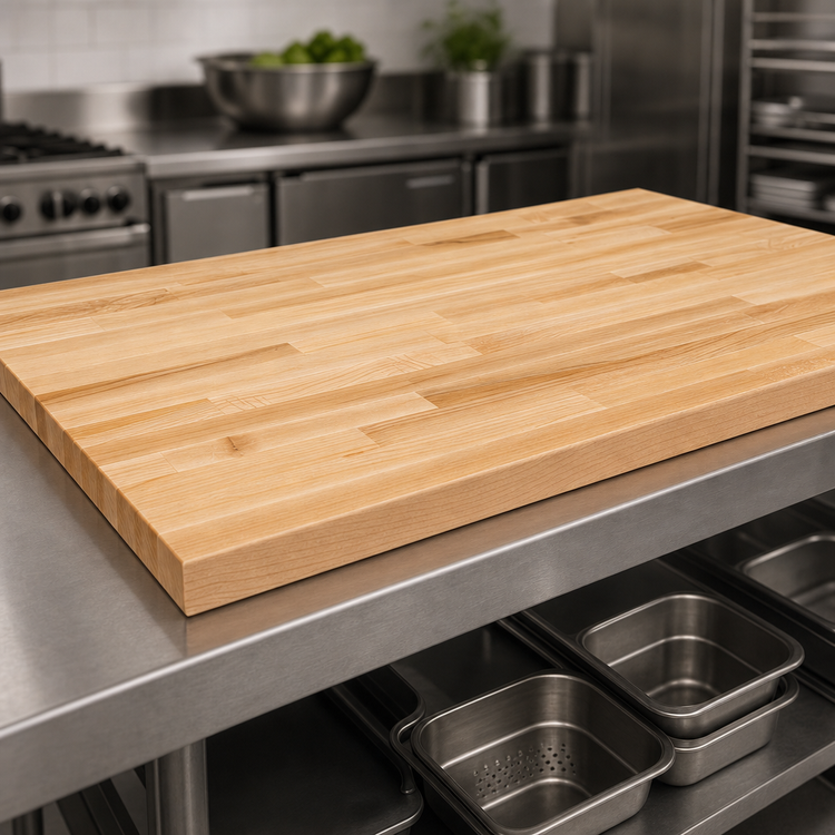 Product image #3 for Boos Block Northern Hard Rock Maple Blended Edge Grain Kitchen Countertop, 96 x 36 x 1-1/2 Inch, Varnique Finish