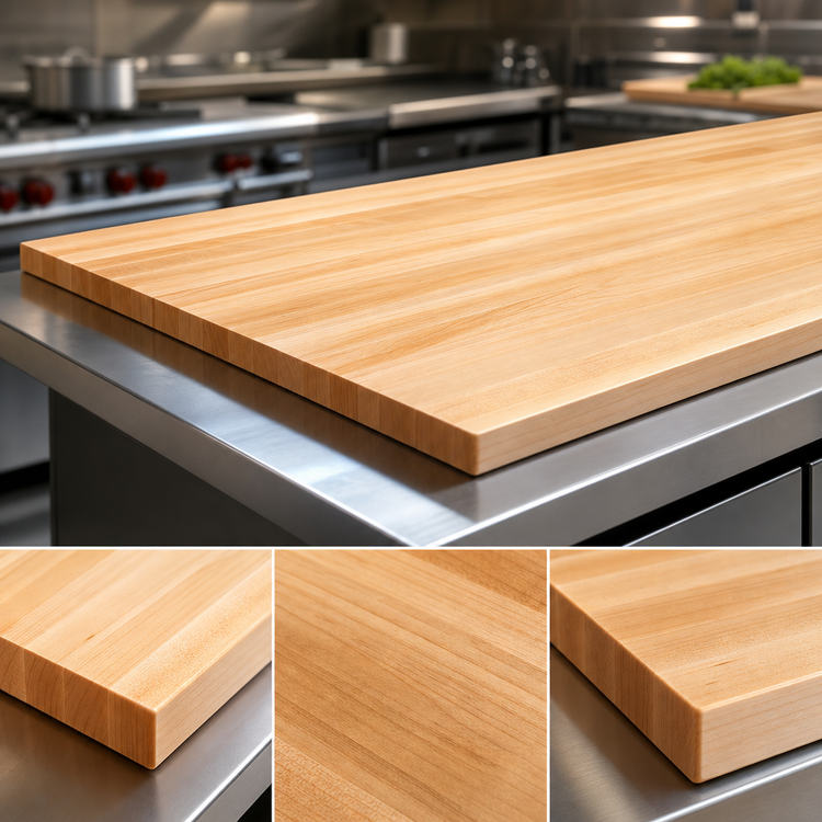 Product image #3 for Boos Block KCT3-8427-V 84 Inch x 27 Inch x 3 Inch Edge Grain Maple Kitchen Countertop with Varnique Finish