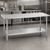 Thumbnail image #3 for Duke Manufacturing 120-Inch x 30-Inch Stainless Steel Work Table with Undershelf, 36-Inch High