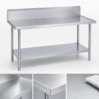 Thumbnail image #3 for Duke Manufacturing 314S-2430-10R 30 x 24 Inch Stainless Steel Work Table, 14-Gauge 300 Series Top, 10-Inch Riser, Marine Edge, Undershelf