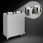 Thumbnail image #3 for Delfield Shelleymatic CAB2-500 Enclosed Mobile Two-Stack Unheated Round Plate Dispenser, 3–5 Inch Plates, Stainless Steel