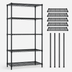 Thumbnail image #3 for Quantum 54-Inch W x 21-Inch D x 74-Inch H Wire Shelving Starter Kit with 5 Shelves, Black Epoxy Antimicrobial Finish