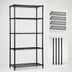 Thumbnail image #3 for Quantum 42-Inch x 18-Inch x 63-Inch Black Epoxy Wire Shelving Starter Kit with 5 Shelves