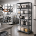 Thumbnail image #3 for IRONMAN Open 5-Shelf Stationary Steel Shelving Unit, 36 x 12 x 75 Inches