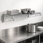Thumbnail image #3 for Quantum WDWB1842C Wall-Mount Cantilever Single Wire Shelf, 42 x 18 Inch, Chrome-Plated