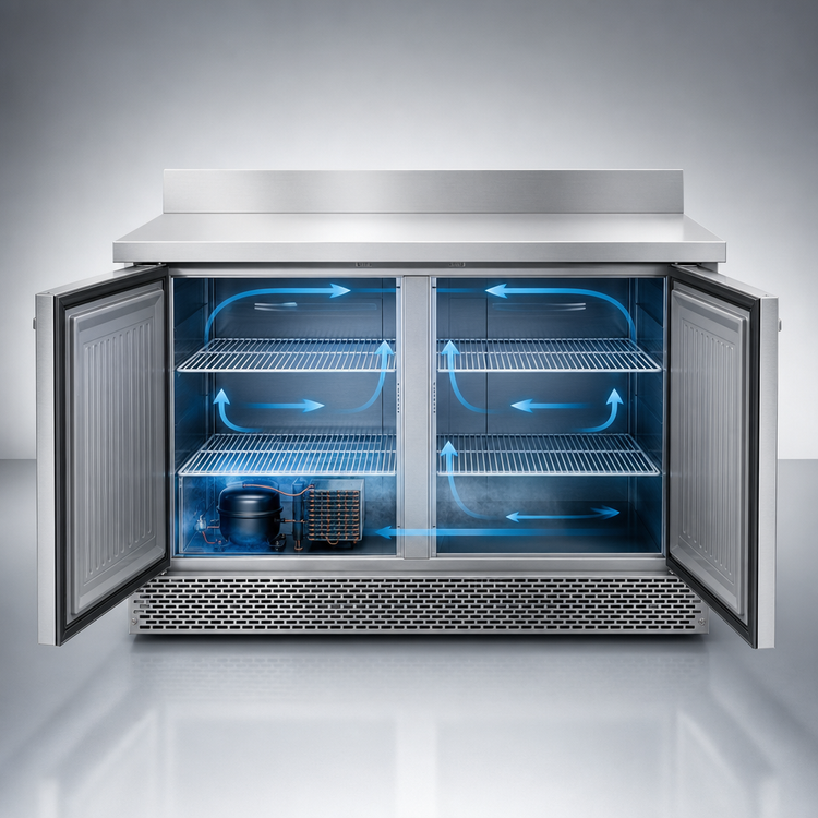 Product image #3 for Continental Refrigerator SWF60NBS-FB 60-Inch Two-Section Front Breathing Worktop Freezer with 5 1/2-Inch Backsplash