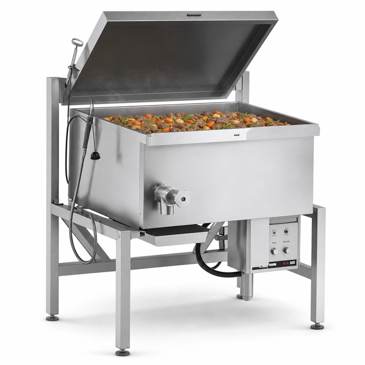 Product image #3 for Legion Combi-Pan Electric Power Tilt Skillet with Open Frame Base, 40.1-Gallon Capacity