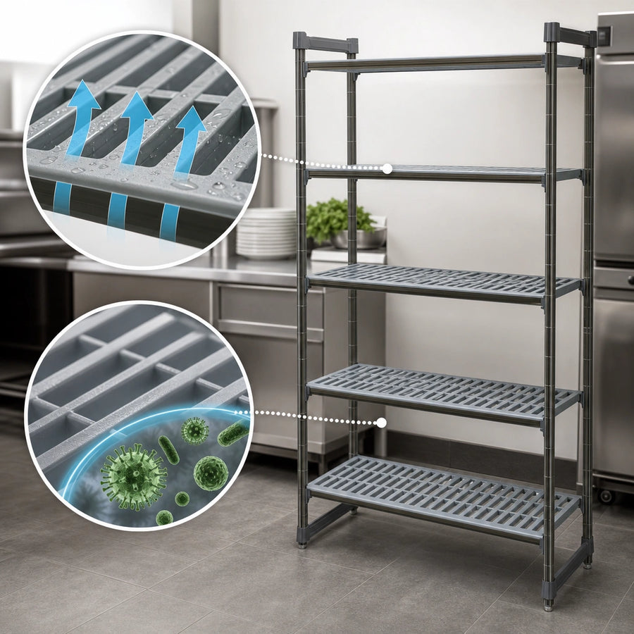 Vented Polypropylene Shelf Plates with Camguard Antimicrobial Protection