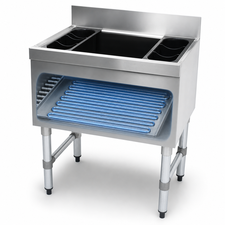 Product image #3 for Advance Tabco Special Value Series 30-Inch Stainless Steel Cocktail Unit with 10-Circuit Cold Plate