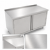 Thumbnail image #3 for John Boos Cabinet Base Enclosed Work Table with Hinged Doors, 48 in. W x 30 in. D, 14-Gauge 300-Series Stainless Steel Top, 1-1/2 in. Rear Riser