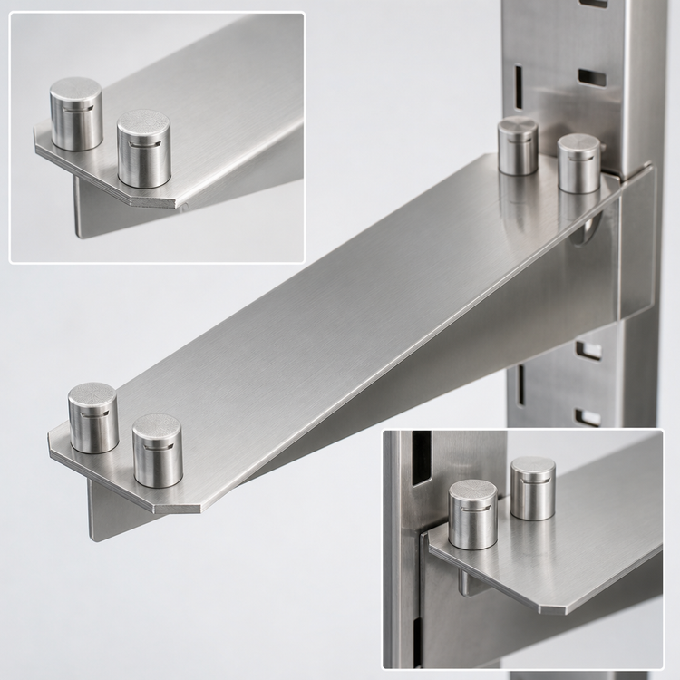 Product image #3 for Eagle Group 14-Inch Double Knob Stainless Steel Shelf Bracket for Cantilevered Shelving