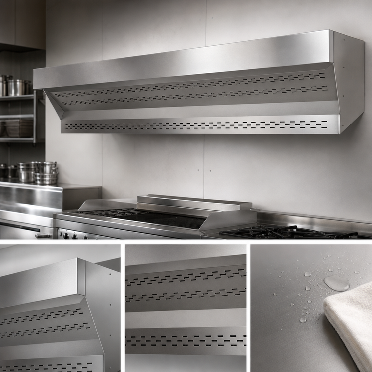 Product image #3 for Omcan Stainless Steel Hood for Single and Double Chamber Fuoco Series Units