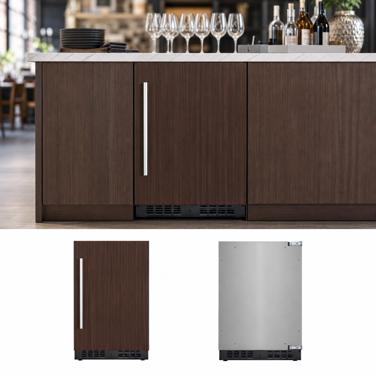 Product image #4 for KoolMore Panel-Ready Compact Undercounter Refrigerator, 1 Section, Stainless Steel