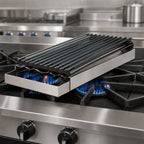 Thumbnail image #3 for Klinger's Trading Rocky Mountain Cookware MB12 Portable Range-Top Broiler, 12 x 24 Inch, 2-Burner Coverage, Steel Rod Grid