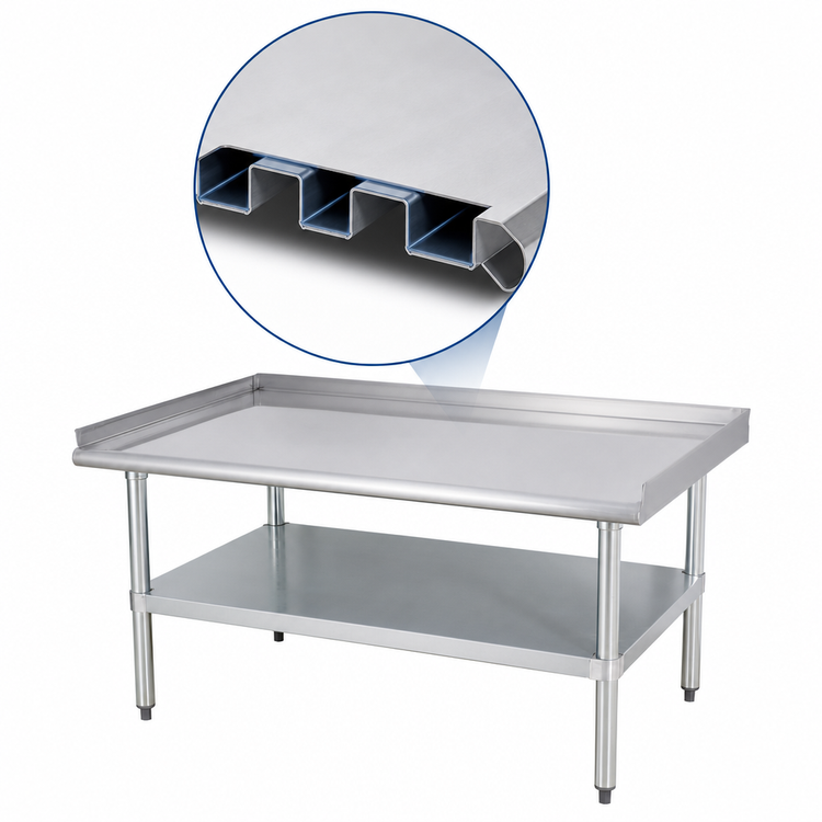Product image #3 for Sapphire Manufacturing 18 x 30 Inch Stainless Steel Equipment Stand with Adjustable Undershelf