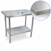 Thumbnail image #3 for BK Resources T-430 Stainless Steel Work Table with Galvanized Undershelf, 48 x 18 Inches