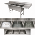 Thumbnail image #3 for Advance Tabco 3-Compartment Fabricated Stainless Steel Sink with Left and Right Drainboards, 24 x 30 x 14-Inch Bowls