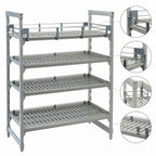 Thumbnail image #3 for Cambro Camshelving® Premium CPR1872151 Full Shelf Rail Kit, 18-Inch Deep x 72-Inch Long, Polypropylene, Soft Gray