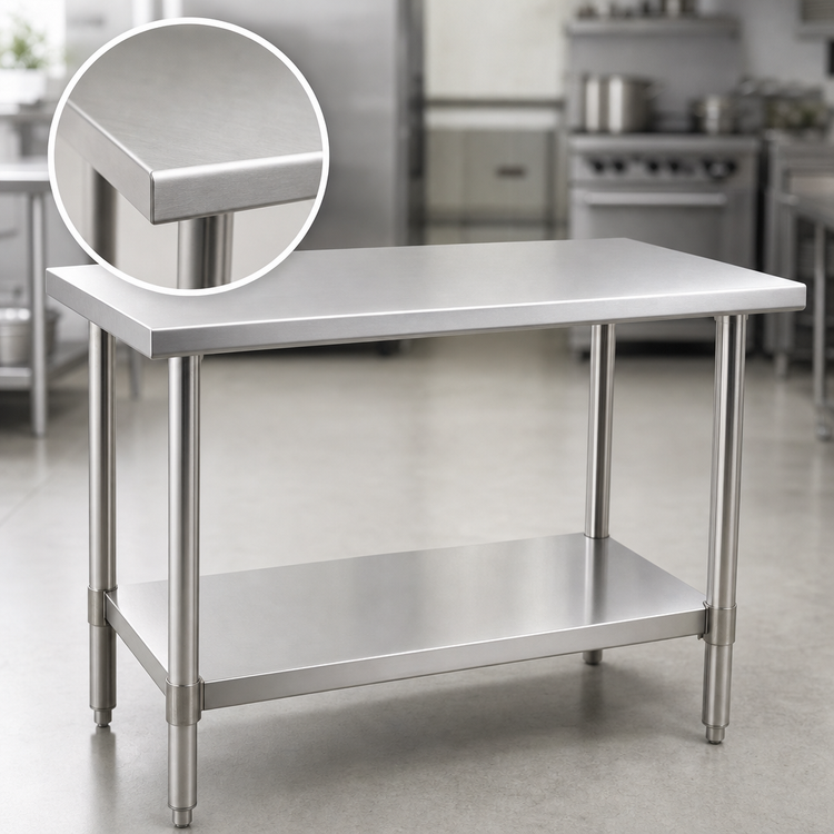 Product image #3 for Eagle Spec-Master 48"W x 36"D Flat Top Stainless Steel Work Table with Adjustable Undershelf