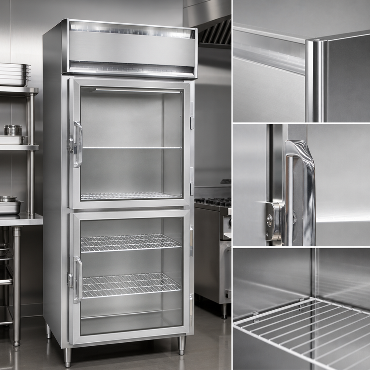Product image #3 for Continental Refrigerator D1FXNSSGDHD Designer Line Extra-Wide Reach-In Freezer with Half-Height Glass Doors