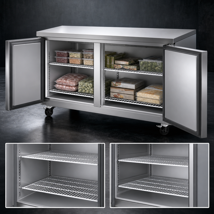 Product image #3 for Maxx Cold X-Series 60-Inch 2-Section Undercounter Freezer, 15.5 Cu. Ft.