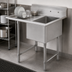 Thumbnail image #3 for Elite Heavy Duty 1-Compartment Stainless Steel Sink with Left Drainboard, 44-1/2 x 29-1/2 x 41 Inches