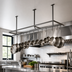 Thumbnail image #3 for John Boos Commercial Ceiling-Mounted Double-Bar Stainless Steel Pot Rack with 18 Double Hooks