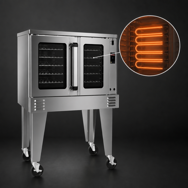 Product image #3 for Southbend Platinum Standard Depth Single Deck Electric Convection Oven, 11 kW, Touchscreen Controls, Dependent Doors, Ventless