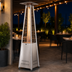 Thumbnail image #3 for Omcan Stainless Steel Pyramid Propane Patio Heater with Casters, 42,000 BTU, 89.4-Inch Tall