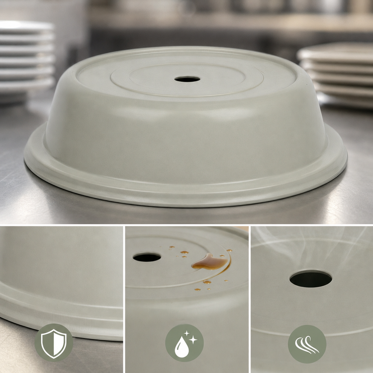 Product image #4 for Cambro Versa Camcover Round Fiberglass Plate Cover, 8-1/4-Inch Inside Diameter, Ivory