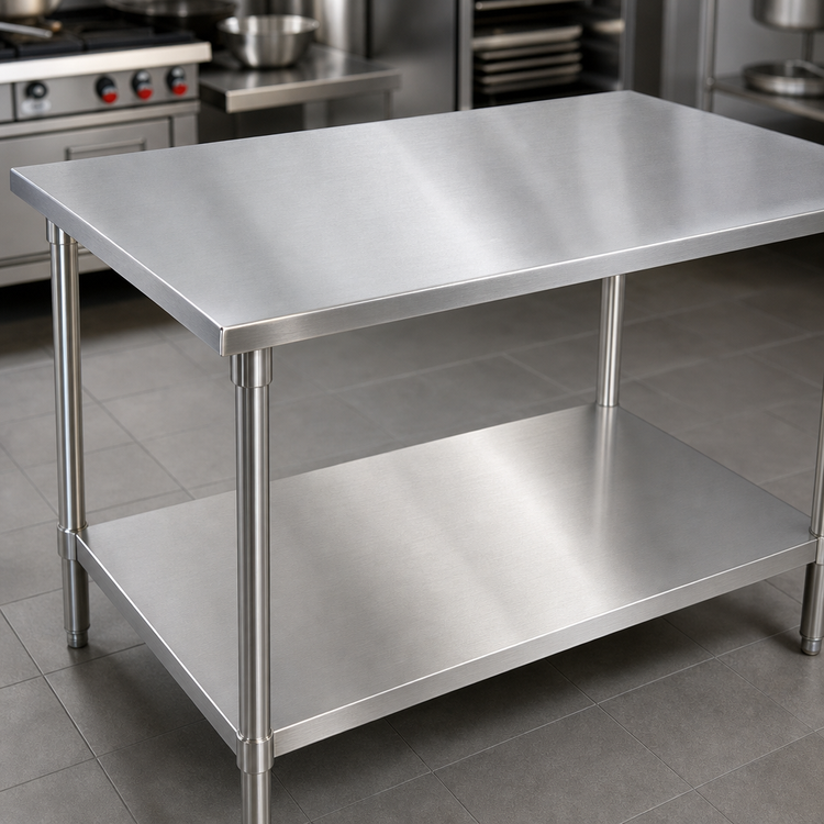 Product image #3 for John Boos Stallion 60-Inch x 36-Inch 16-Gauge 300 Series Stainless Steel Top Work Table