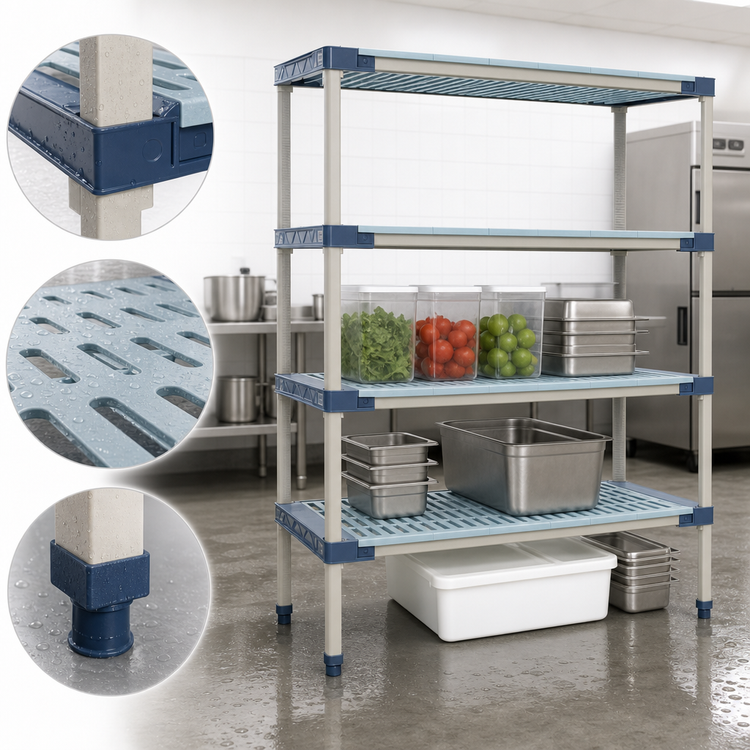 Product image #3 for MetroMax 4 All-Polymer 4-Shelf Starter Shelving Unit, 54W x 24D x 74H