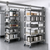 Thumbnail image #3 for Cambro Camshelving Elements XTRA High Density Top Rail Mobile Starter Track Shelving Unit, 24 x 48 x 80 Inches, 5-Tier