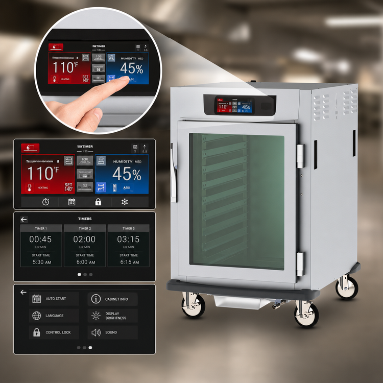 Product image #3 for Metro C5 9 Series 1/2-Height Mobile Controlled Humidity Heated Holding and Proofing Cabinet with Lip Load Slides and Glass Door, 17-Pan Capacity