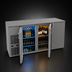 Thumbnail image #3 for Glastender C2FB72 Two-Zone Front-Serviced Bar Profile Back Bar Cooler with Stainless Steel Top, 72 Inch, 3-Section