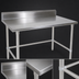 Thumbnail image #3 for John Boos Stallion 108-Inch x 24-Inch 14-Gauge Stainless Steel Work Table with 5-Inch Backsplash and Safety Edge Front