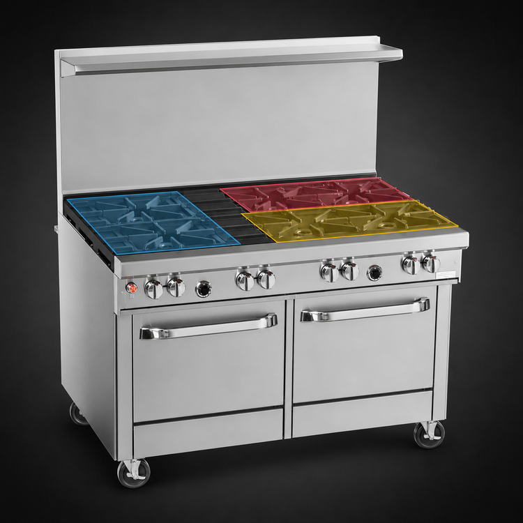Product image #3 for Southbend Ultimate 48-Inch Gas Restaurant Range with 7 Open Burners, Convection Oven and Cabinet Base